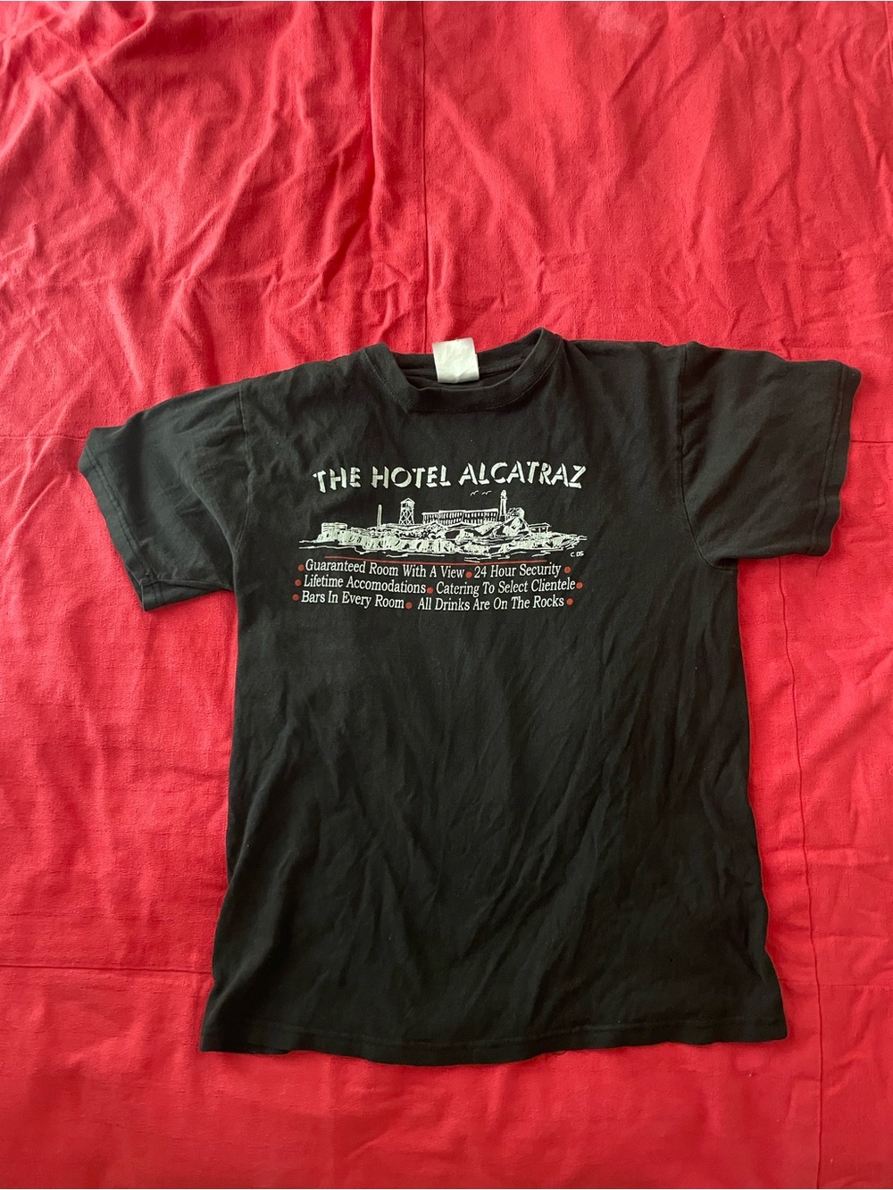 The Hotel Alcatraz Black Graphic Tee size small